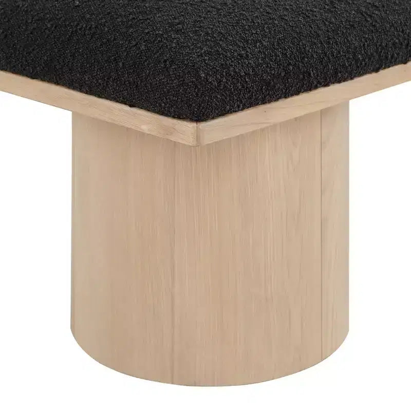 Black Boucle Fabric Bench