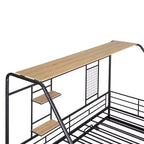 House Daybed with Trundle and Storage Shelf, Heavy Duty Bed Frame for Kids Teens Adults