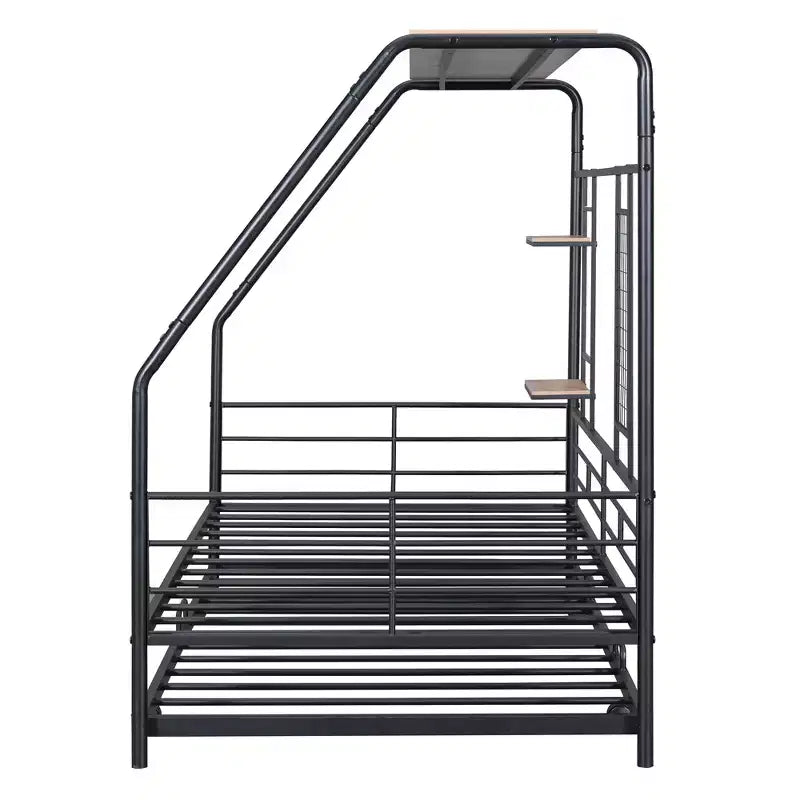 House Daybed with Trundle and Storage Shelf, Heavy Duty Bed Frame for Kids Teens Adults