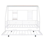 House Daybed with Trundle and Storage Shelf, Heavy Duty Bed Frame for Kids Teens Adults