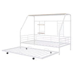 House Daybed with Trundle and Storage Shelf, Heavy Duty Bed Frame for Kids Teens Adults