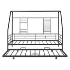 House Daybed with Trundle and Storage Shelf, Heavy Duty Bed Frame for Kids Teens Adults