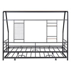 House Daybed with Trundle and Storage Shelf, Heavy Duty Bed Frame for Kids Teens Adults