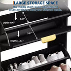 Shoe Cabinet with 2 Flip Drawers, Freestanding Narrow Shoe Storage Organizer for Entryway, Wooden Hidden Slim with Open Storage