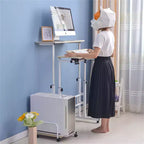 31.50 Inch Small Mobile Standing Desk with Wheels - Height Adjustable Sit Stand Up Computer Workstation, Rolling Ergonomic Desk for Home Office