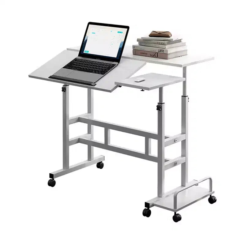 31.50 Inch Small Mobile Standing Desk with Wheels - Height Adjustable Sit Stand Up Computer Workstation, Rolling Ergonomic Desk for Home Office