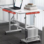 31.50 Inch Small Mobile Standing Desk with Wheels - Height Adjustable Sit Stand Up Computer Workstation, Rolling Ergonomic Desk for Home Office