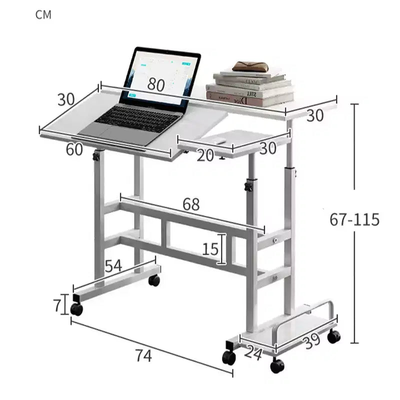 31.50 Inch Small Mobile Standing Desk with Wheels - Height Adjustable Sit Stand Up Computer Workstation, Rolling Ergonomic Desk for Home Office