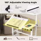 31.50 Inch Small Mobile Standing Desk with Wheels - Height Adjustable Sit Stand Up Computer Workstation, Rolling Ergonomic Desk for Home Office