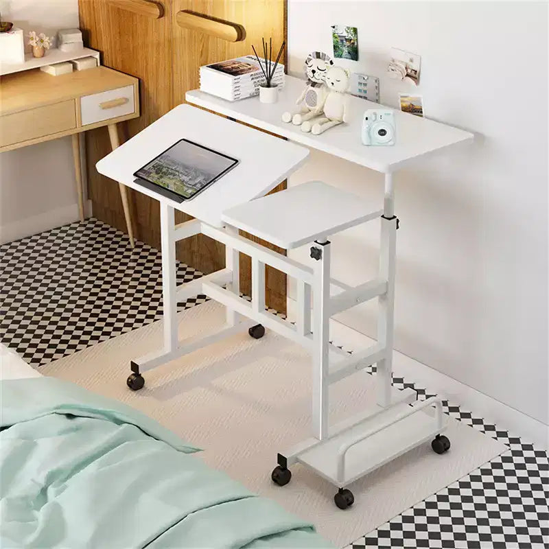 31.50 Inch Small Mobile Standing Desk with Wheels - Height Adjustable Sit Stand Up Computer Workstation, Rolling Ergonomic Desk for Home Office