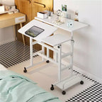 31.50 Inch Small Mobile Standing Desk with Wheels - Height Adjustable Sit Stand Up Computer Workstation, Rolling Ergonomic Desk for Home Office