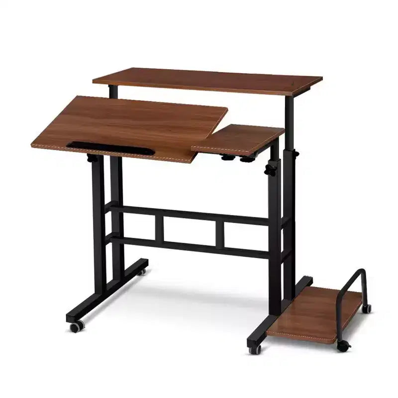 31.50 Inch Small Mobile Standing Desk with Wheels - Height Adjustable Sit Stand Up Computer Workstation, Rolling Ergonomic Desk for Home Office