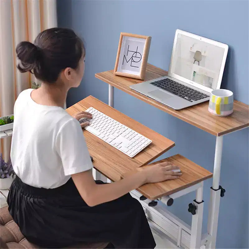 31.50 Inch Small Mobile Standing Desk with Wheels - Height Adjustable Sit Stand Up Computer Workstation, Rolling Ergonomic Desk for Home Office
