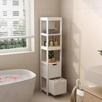57 Tall Slim Bathroom Storage Cabinet with Shelves & Drawers Waterproof Tower Organizer