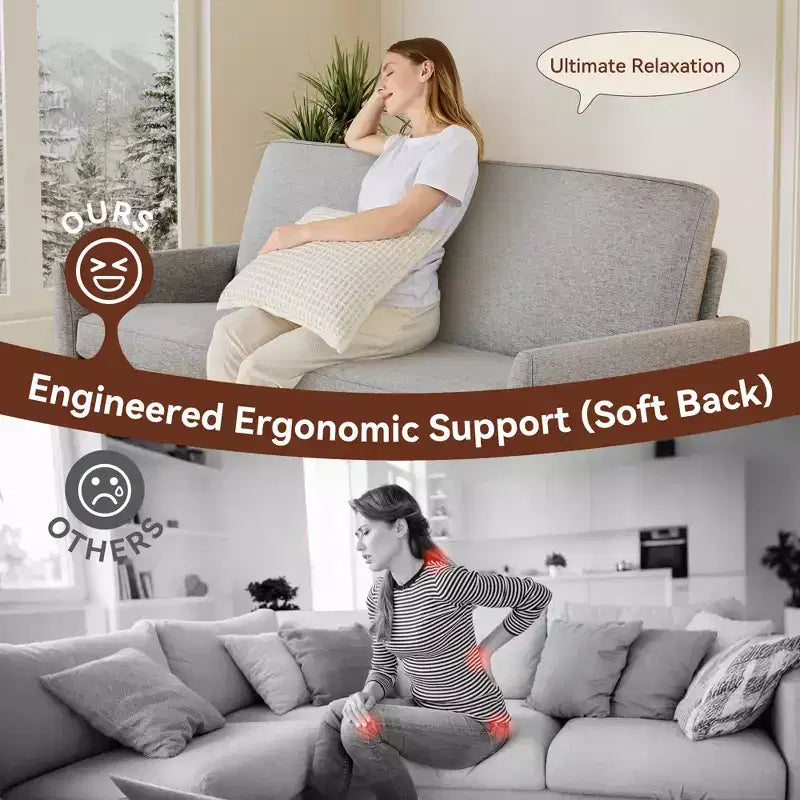 Loveseat Sofa, Memory Foam Cushion with Tool-Free Setup, Mid-Century Modern Design for Small Spaces