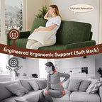 Loveseat Sofa, Memory Foam Cushion with Tool-Free Setup, Mid-Century Modern Design for Small Spaces