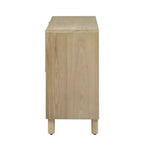4-Door Sideboard Cabinet with Storage, Unique Arc Handles and Adjustable Shelves for Dining and Living Room, Natural