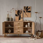 Modern 9 Drawers Dresser, Light Wood Chests of Drawers, TV Stand for Bedroom, Living Room, Hallway