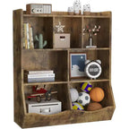 3-Tier Kids Bookshelf & Toy Storage Cabinet, Multi-Cubby Organizer for Bedroom, Playroom, Classrooms