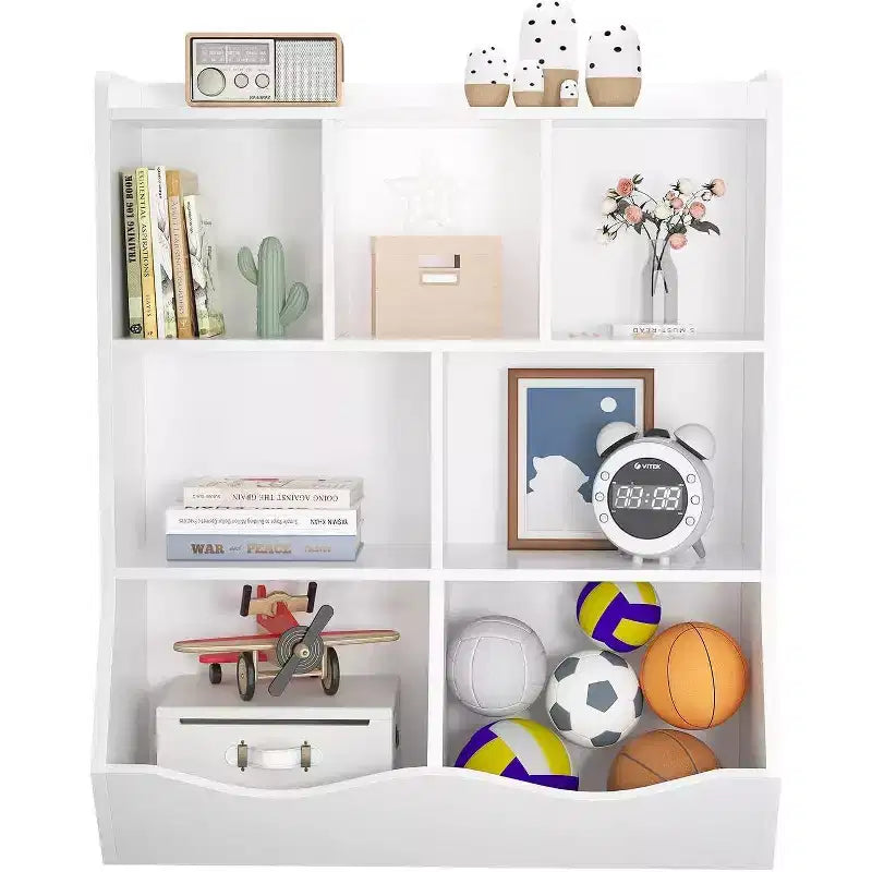 3-Tier Kids Bookshelf & Toy Storage Cabinet, Multi-Cubby Organizer for Bedroom, Playroom, Classrooms