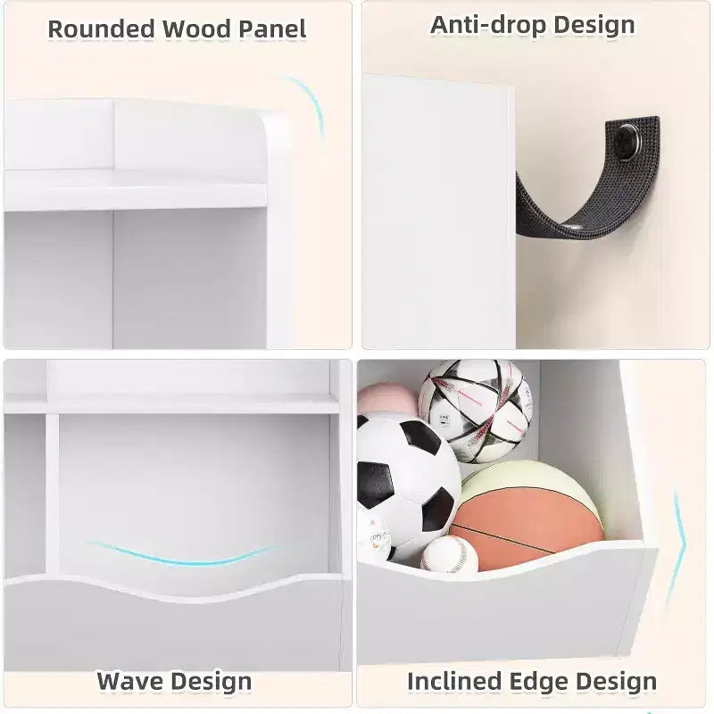 3-Tier Kids Bookshelf & Toy Storage Cabinet, Multi-Cubby Organizer for Bedroom, Playroom, Classrooms