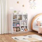 3-Tier Kids Bookshelf & Toy Storage Cabinet, Multi-Cubby Organizer for Bedroom, Playroom, Classrooms
