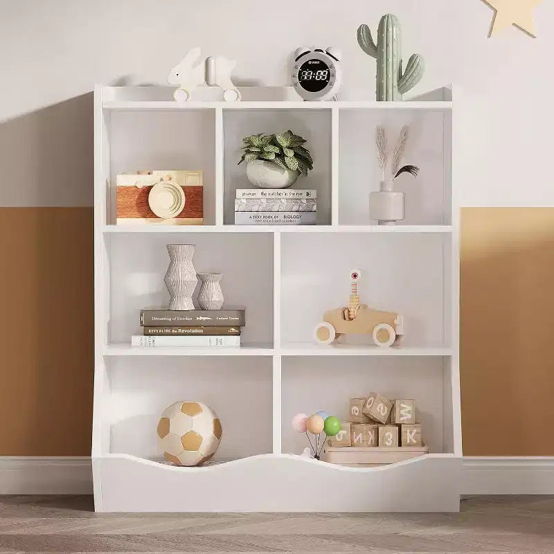 3-Tier Kids Bookshelf & Toy Storage Cabinet, Multi-Cubby Organizer for Bedroom, Playroom, Classrooms