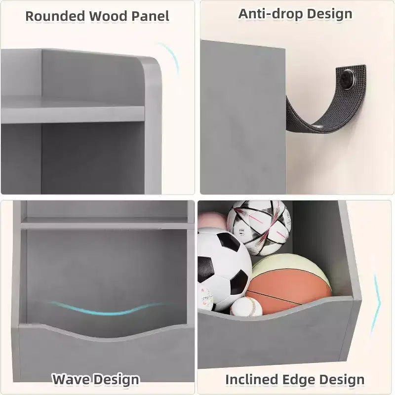 3-Tier Kids Bookshelf & Toy Storage Cabinet, Multi-Cubby Organizer for Bedroom, Playroom, Classrooms
