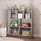 3-Tier Kids Bookshelf & Toy Storage Cabinet, Multi-Cubby Organizer for Bedroom, Playroom, Classrooms
