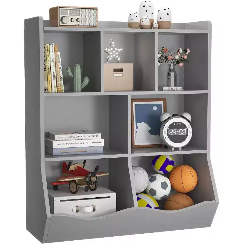 3-Tier Kids Bookshelf & Toy Storage Cabinet, Multi-Cubby Organizer for Bedroom, Playroom, Classrooms