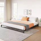 Metal Platform Bed Frame with Wavy Pattern, Mattress Foundation, Easy Assembly, No Box Spring Needed, Height