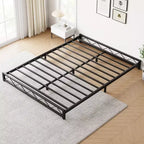 Metal Platform Bed Frame with Wavy Pattern, Mattress Foundation, Easy Assembly, No Box Spring Needed, Height