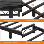 Metal Platform Bed Frame with Wavy Pattern, Mattress Foundation, Easy Assembly, No Box Spring Needed, Height