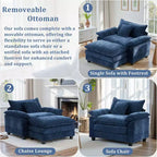 Oversized Chenille Accent Chair with Ottoman