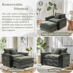 Oversized Chenille Accent Chair with Ottoman