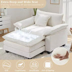 Oversized Chenille Accent Chair with Ottoman