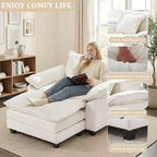 Oversized Chenille Accent Chair with Ottoman