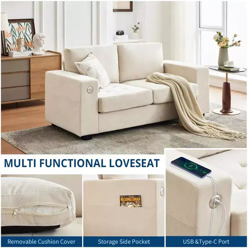 71 Oversized Cloud Couch, 93 Pounds Mid Century Chenille Sofa, No Assembly Required & Deep Seat