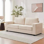 90 Compact Sofa, 2-Seater Gray Chenille Couch with USB/Type-C Ports & Side Pockets, Medium Firm Support