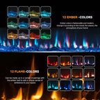 80 inch Smart Electric Fireplace Recessed & Mounted, Dual Heat 750/1500W with Remote, Adjustable Flames, Touch Screen, Timer