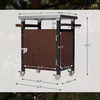 Bar Serving Cart Outdoor Grill Cart with Stainless Steel Tabletop for Patio Kitchen, Brown, 32.4*18.7*34.7