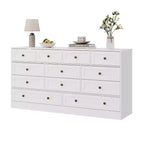 Commode en bois à 12 tiroirs pour chambre, Organisateur de rangement pour vêtements en bois pour salon, couloir, Meuble TV commode large et moderne