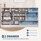 Commode en bois à 12 tiroirs pour chambre, Organisateur de rangement pour vêtements en bois pour salon, couloir, Meuble TV commode large et moderne