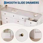 Commode en bois à 12 tiroirs pour chambre, Organisateur de rangement pour vêtements en bois pour salon, couloir, Meuble TV commode large et moderne