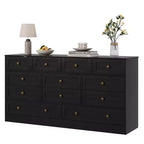 Commode en bois à 12 tiroirs pour chambre, Organisateur de rangement pour vêtements en bois pour salon, couloir, Meuble TV commode large et moderne
