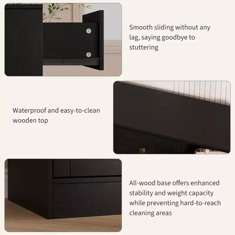 12 Drawers Wood Dressers for Bedroom, Wooden Chest of Drawers Clothes Storage Organizer for Living Room, Hallway, Modern Wide TV Stand Dresser