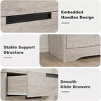 Modern 5-Drawer Dresser in Gray - Recessed Handles, Spacious Storage for Bedroom Nursery Entryway
