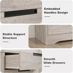 Modern 5-Drawer Dresser in Gray - Recessed Handles, Spacious Storage for Bedroom Nursery Entryway