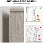 Modern 5-Drawer Dresser in Gray - Recessed Handles, Spacious Storage for Bedroom Nursery Entryway