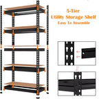 5-Tier Industrial Shelves C 30x12x60 Inch Heavy Duty Garage Storage Rack with 2000LB Capacity